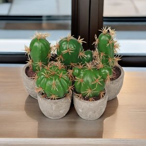 1 Pc Artificial Cactus Plant in Pot - Lifelike Haworthia Succulent, Plastic Topiary for Desk, Shelf, Tabletop Decor - Versatile for Christmas, Halloween, Easter, Thanksgiving, Graduation - Indoor/Outdoor Home and Office Decoration