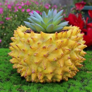 1pc Resin Durian Flowerpot Succulent Thumb Cactus Flowerpot Drain Hole Hydroponic Flowerpot Mini Simple